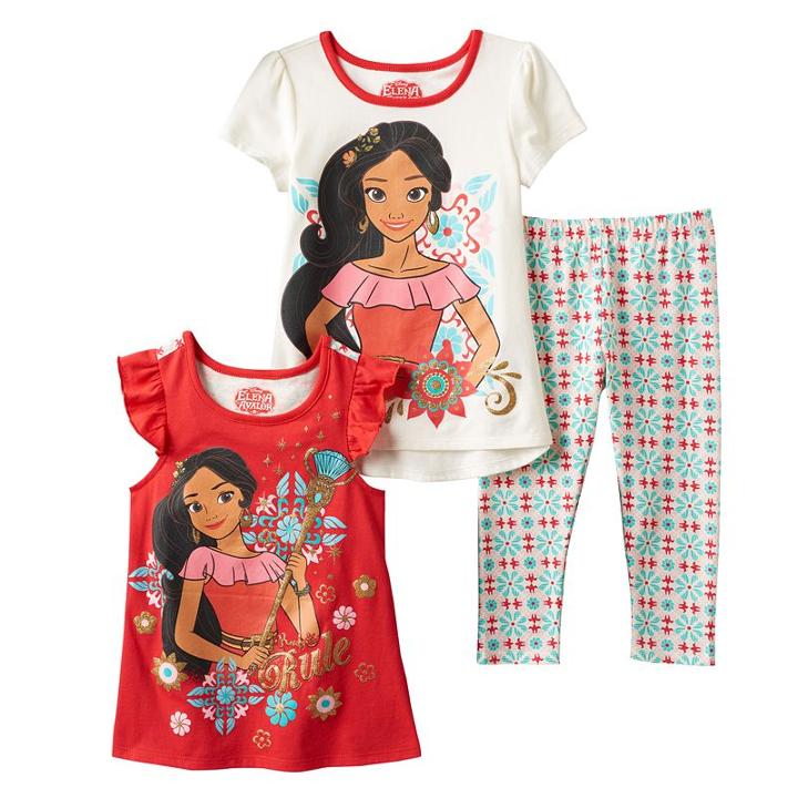 Disney's Elena Of Avalor Girls 4-6x Graphic Tee, Tank Top & Leggings Set, Girl's, Size: 4, White Oth