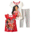Disney's Elena Of Avalor Girls 4-6x Graphic Tee, Tank Top & Leggings Set, Girl's, Size: 4, White Oth
