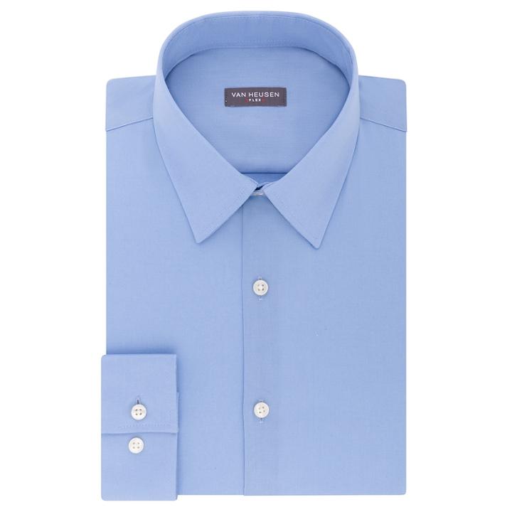 Men's Van Heusen Flex Collar Extra-slim Dress Shirt, Size: 17-32/33, Med Blue