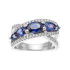 Sterling Silver Cubic Zirconia Crisscross Ring, Women's, Size: 8, Blue