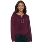 Women's Sonoma Goods For Life&trade; Embroidered Peasant Top, Size: Small, Drk Purple