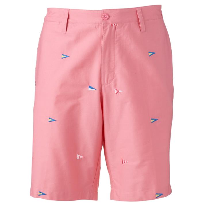 Men's Caribbean Joe Classic-fit Embroidered Twill Shorts, Size: 38, Light Pink