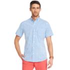 Men's Izod Advantage Cool Fx Regular-fit Plaid Moisture-wicking Button-down Shirt, Size: Large, Blue