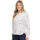 Women's Izod Weekend Linen-blend Shirt, Size: Large, White