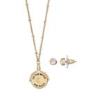 To The Moon And Back Spinning Pendant Necklace & Stud Earring Set, Women's, Gold