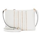 Kiss Me Couture Stitched & Studded Crossbody Bag, Women's, White
