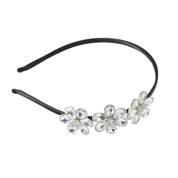 Girls 4-16 Floral Gem Headband, White Oth