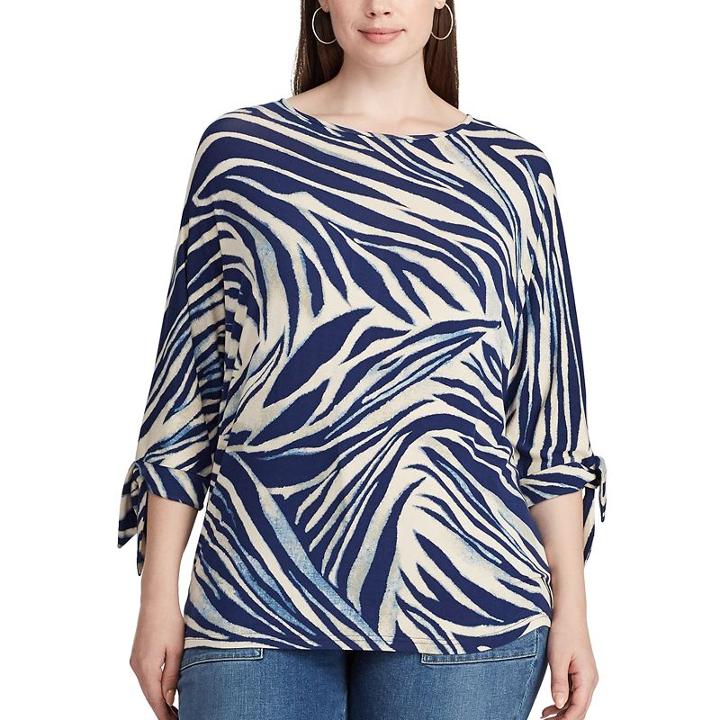 Plus Size Chaps Jersey Tie Sleeve Top, Women's, Size: 2xl, Pink Ovrfl