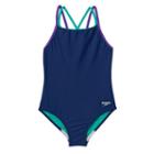 Girls 7-16 Speedo Crossback One-piece Swimsuit, Girl's, Size: 16, Blue (navy)