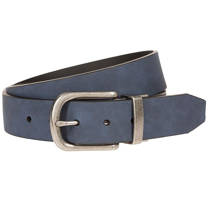 Bill Adler, Men's Reversible Flat-strap Belt, Size: 38, Dark Blue