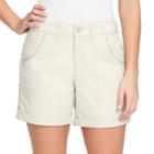 Women's Gloria Vanderbilt Misha Twill Button-tab Shorts, Size: 12, Brown