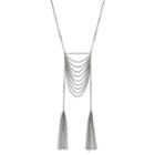 Tassel Chain Ladder Long Necklace, Women's, Silver