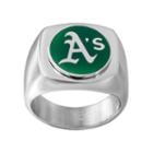 Men's Stainless Steel Oakland Athletics Ring, Size: 10, Multicolor