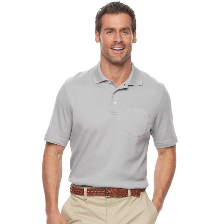Men's Croft & Barrow&reg; Classic-fit Easy-care Interlock Pocket Polo, Size: Large, Med Grey
