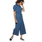 Women's Popsugar Cropped Wide-leg Denim Jumpsuit, Size: Small, Med Blue