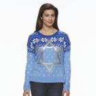 Women's Hanukkah Crewneck Sweater, Size: Large, Med Blue