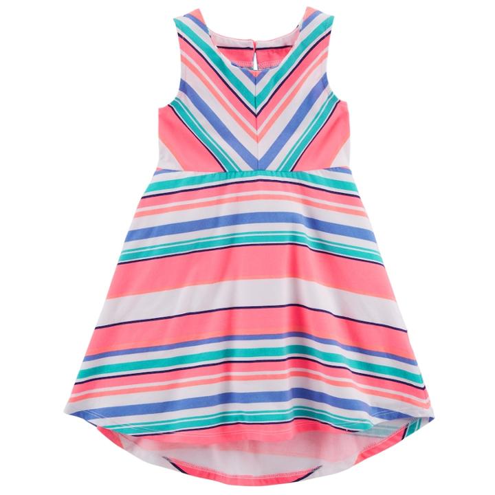 Girls 4-8 Carter's Striped Dress, Size: 8, Vibrant Stripe