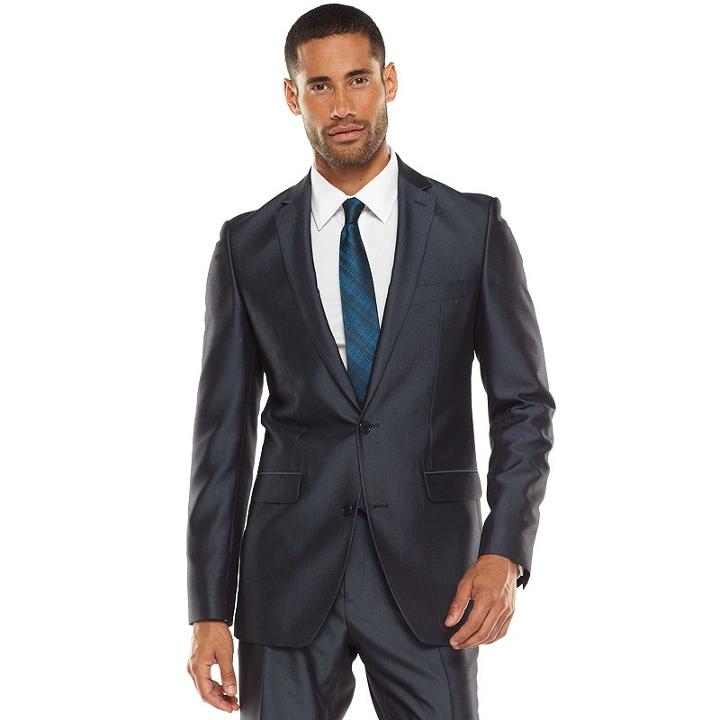 Men's Apt. 9&reg; Extra-slim Herringbone Blue Suit Jacket, Size: 36 - Regular