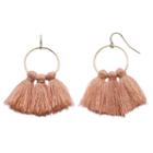 Lc Lauren Conrad Pink Tassel Nickel Free Drop Hoop Earrings, Women's