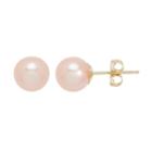 Freshwater By Honora 6 Mm Dyed Freshwater Cultured Pearl Earrings, Women's, Pink