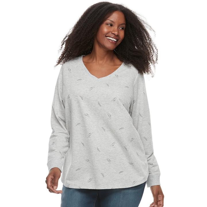 Plus Size Sonoma Goods For Life&trade; Sweatshirt, Women's, Size: 2xl, Dark Grey