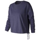 Women's New Balance Heather Tech Long Sleeve Shirt, Size: Medium, Blue