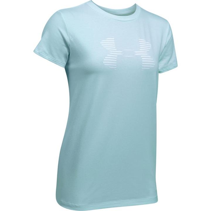 Women's Under Armour Stripe Big Logo Graphic Tee, Size: Small, Blue