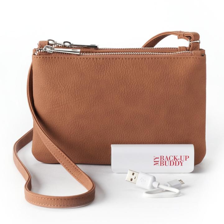 Apt. 9&reg; Protect & Connect Rfid-blocking Phone Charging Crossbody Bag, Women's, Brown