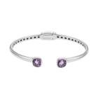 Amethyst Sterling Silver Hinged Cuff Bracelet, Women's, Size: 6.5, Purple