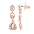Napier Simulated Crystal Linear Drop Earrings, Women's, Pink