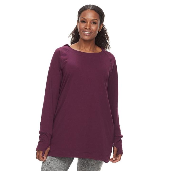 Plus Size Tek Gear&reg; Hooded Long Sleeve Dress, Women's, Size: 3xl, Drk Purple