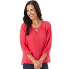 Women's Apt. 9&reg; Crochet Keyhole Top, Size: Xl, Brt Pink