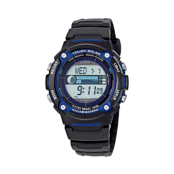 Casio Men's Tough Solar Illuminator Tidal & Moon Graph Digital Chronograph Watch - Ws210h-1av, Black
