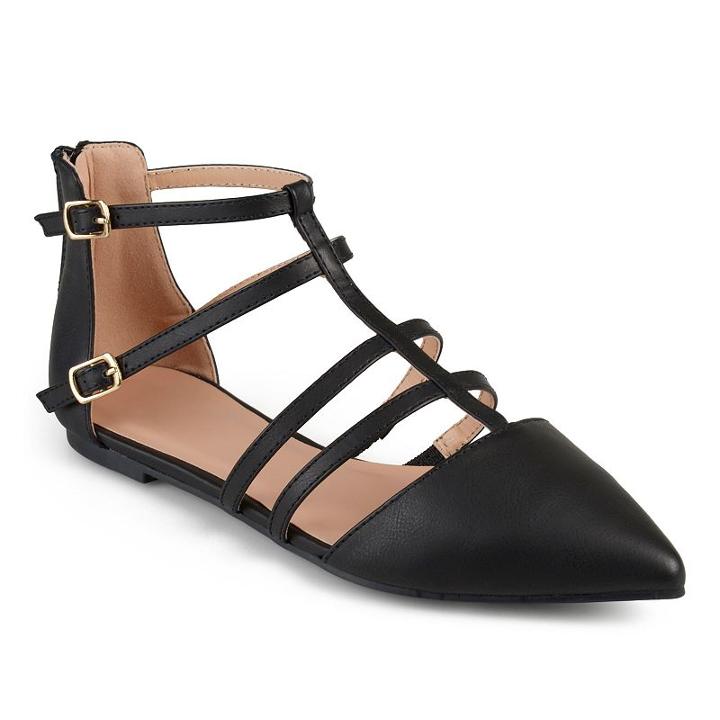 Journee Collection Dorsy Women's Pointed-toe Flats, Girl's, Size: Medium (8.5), Black