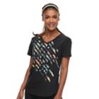 Women's Petite Tek Gear&reg; Core Short Sleeve Tee, Size: L Petite, Black