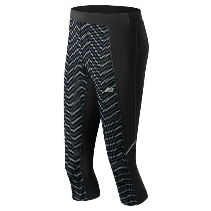 Women's New Balance Printed Accelerate Capri Workout Leggings, Size: Large, Oxford