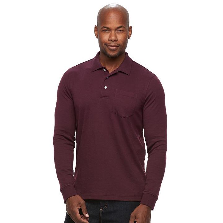 Men's Croft & Barrow&reg; Classic-fit Stretch Interlock Polo, Size: Medium, Red