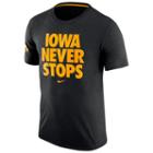 Men's Nike Iowa Hawkeyes Basketball Never Stops Tee, Size: Medium, Black