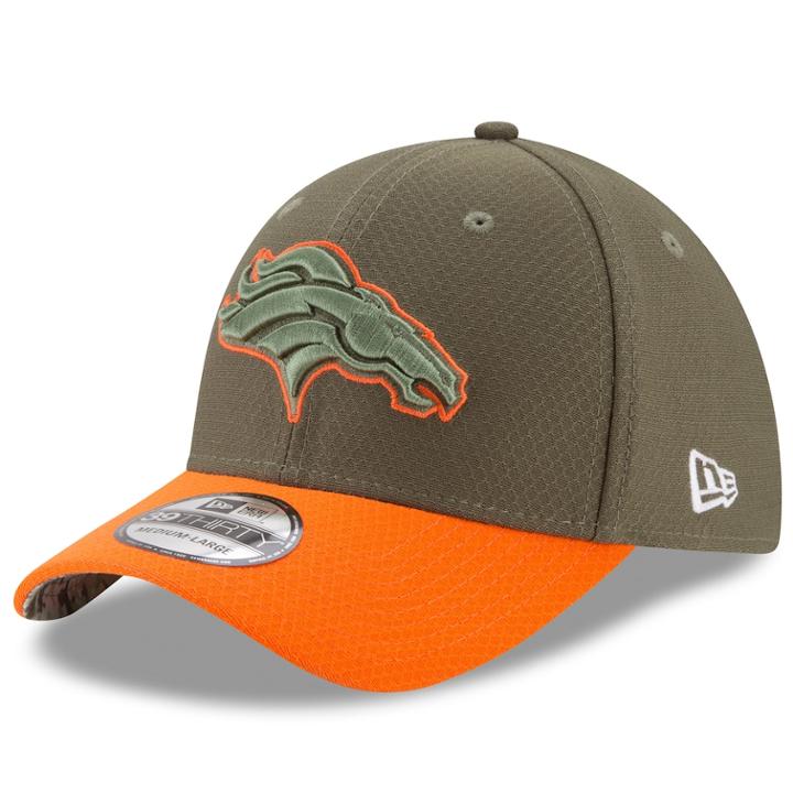 Adult New Era Denver Broncos 39thirty Salute To Service Flex-fit Cap, Men's, Size: S/m, Brown