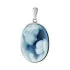 14k White Gold Agate Heaven's Gift Cameo Pendant, Women's, Blue