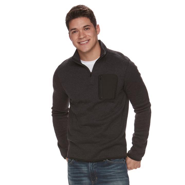Men's Urban Pipeline&reg; Quarter-zip Fleece Sweater, Size: Small, Black