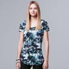 Women's Simply Vera Vera Wang Print High Low Hem Tee, Size: Xs, Oxford