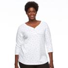 Plus Size Croft & Barrow&reg; Solid Henley, Women's, Size: 2xl, Natural