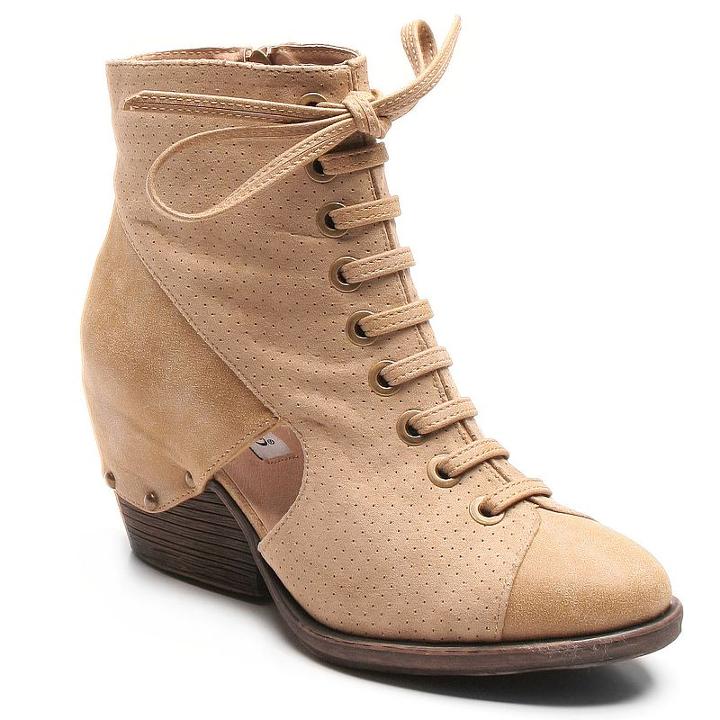 2 Lips Too Too Bounce Women's Wedge Ankle Boots, Girl's, Size: Medium (8), Dark Beige