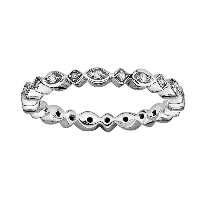 Stacks And Stones Sterling Silver Diamond Accent Eternity Stack Ring, Women's, Size: 6, Grey