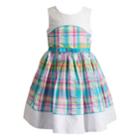 Girls 4-6x Youngland Plaid & Eyelet Seersucker Dress, Size: 5, Multi
