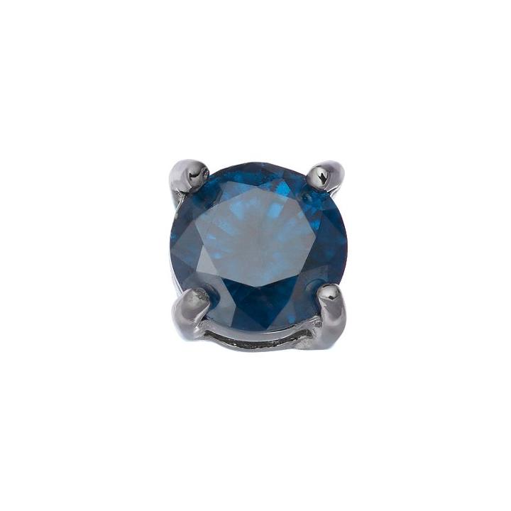 1/2 Carat T.w. Blue Diamond Stainless Steel Stud - Single Earring, Men's
