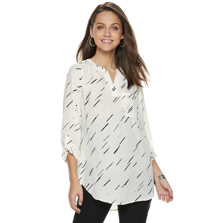 Women's Apt. 9&reg; Georgette Tunic, Size: Large, Natural