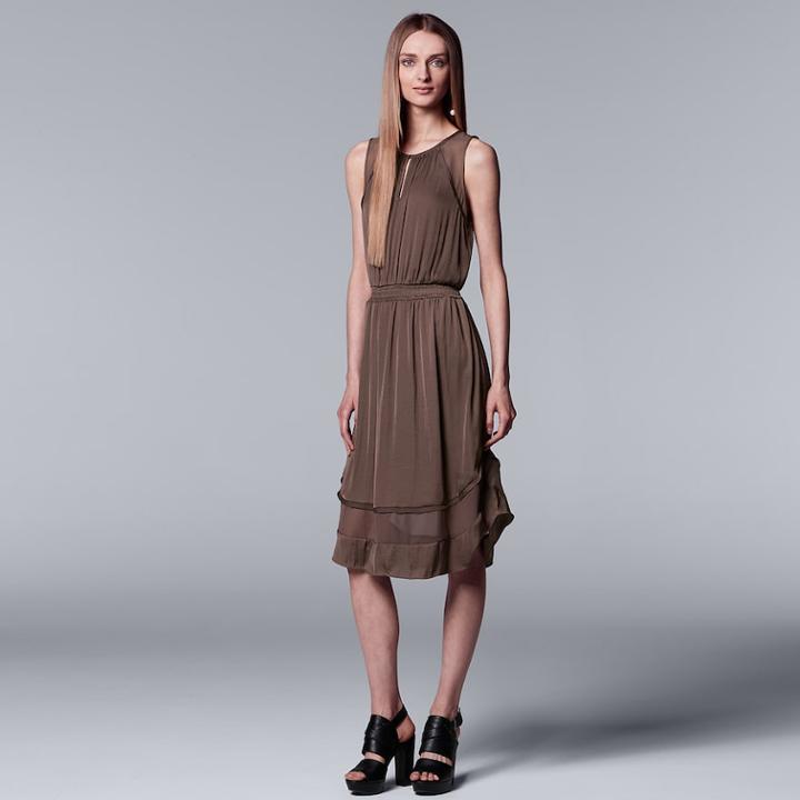 Women's Simply Vera Vera Wang Mixed-media Dress, Size: Xxl, Med Purple