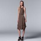 Women's Simply Vera Vera Wang Mixed-media Dress, Size: Xxl, Med Purple